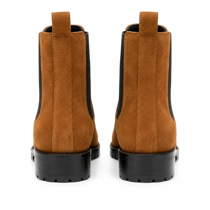 Chelsea Caramel Boots – Damen Chelsea Boots Braun Cognac Wildleder Klassisch
