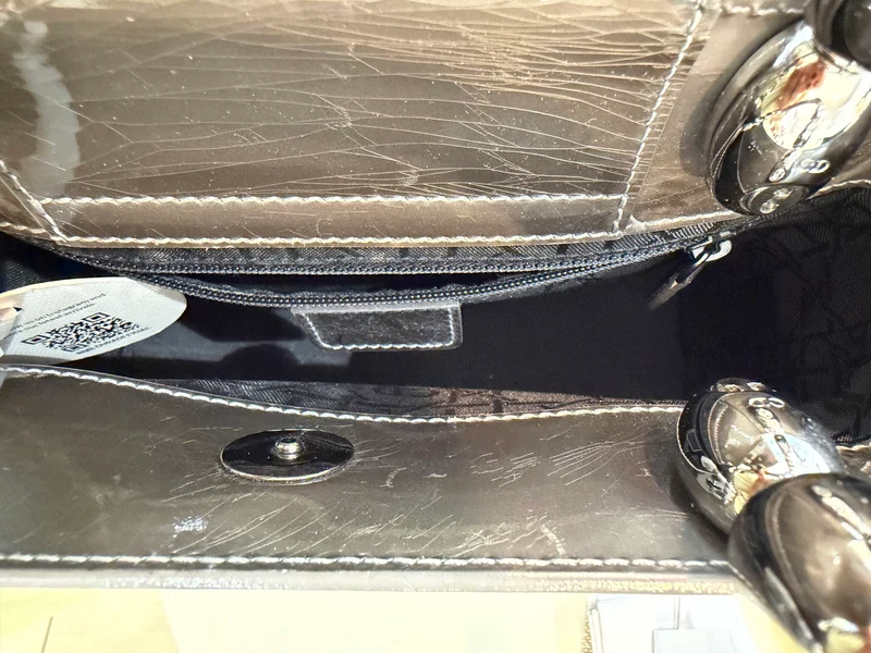 Dior Malice Henkeltasche aus Leder, Grau, 2000