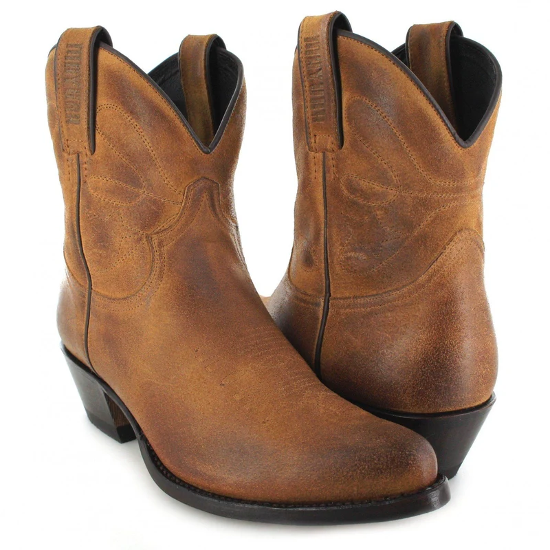 Damen-Cowboy-Country- und Western-Stiefeletten 2374 aus Kamelleder