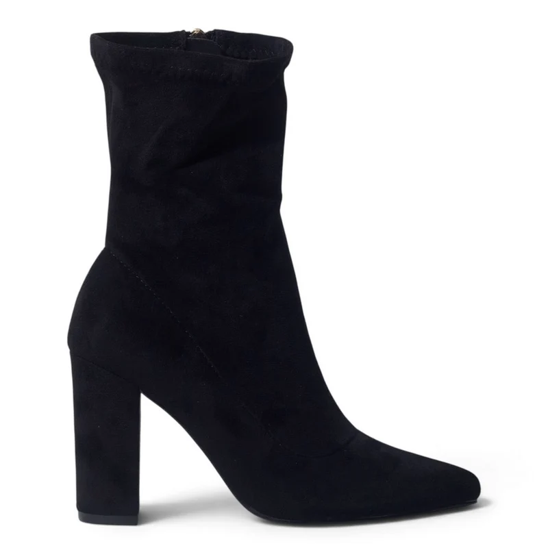 European Union Women Black Chamois Half Boot #5381