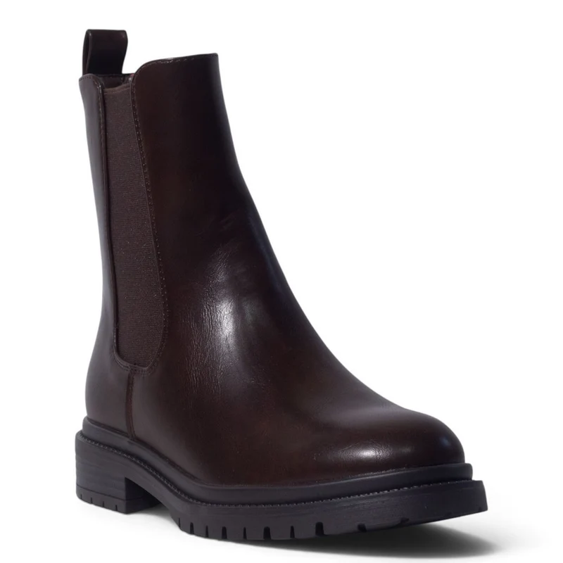 European Union Women Brown Leather Half Boot #5435