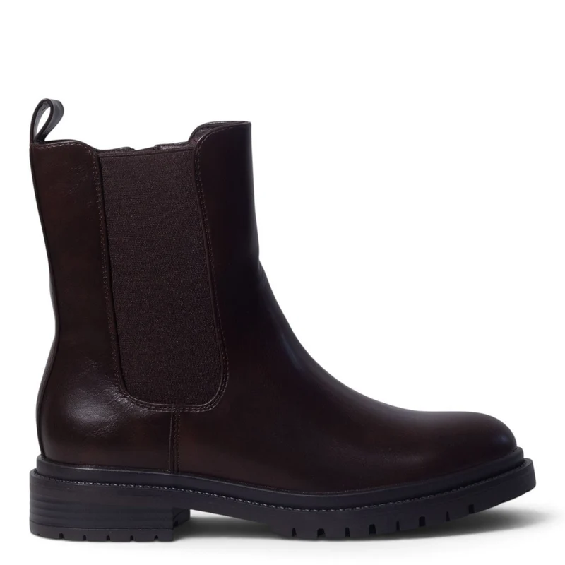 European Union Women Brown Leather Half Boot #5435