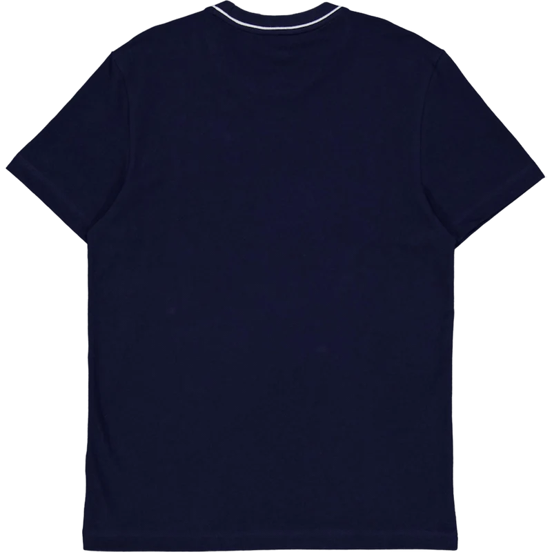 Stretch Piqué Stripe Collar T-shirt NAVY BLUE