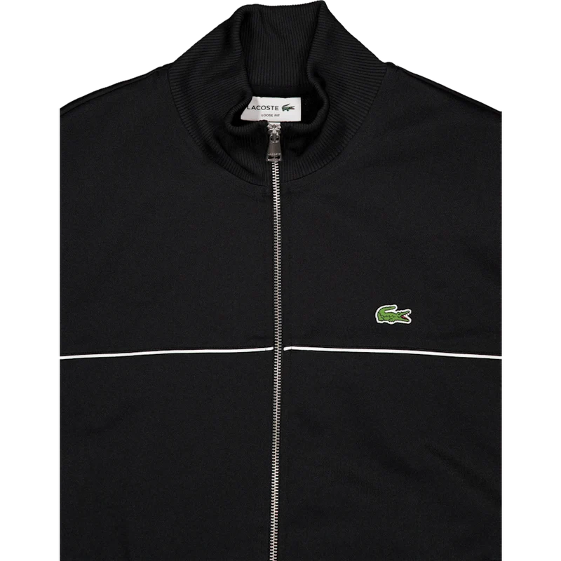 Trim Accent Zipped Sweatshirt Black