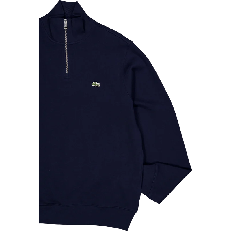 Zip-up High Neck Interlock Swe Navy Blue