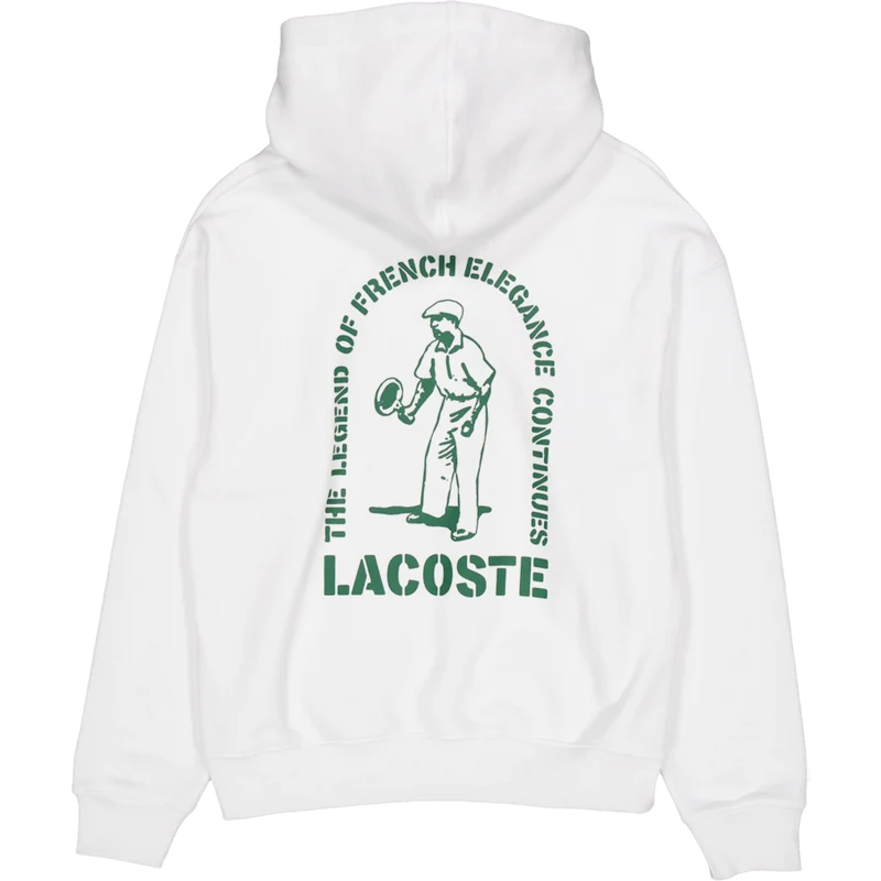 Loose Fit Printed Hoodie White