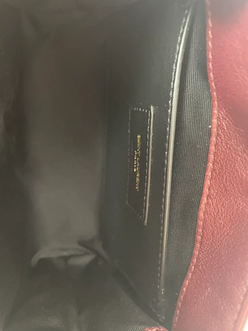 Saint Laurent Mini Nolita Lammleder Burgunderrot 2024