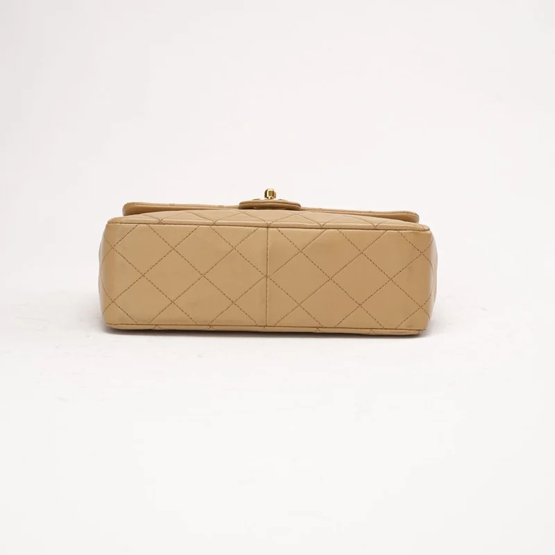 Chanel Vintage Mini Square Flap Bag, Lammbeige, 1991