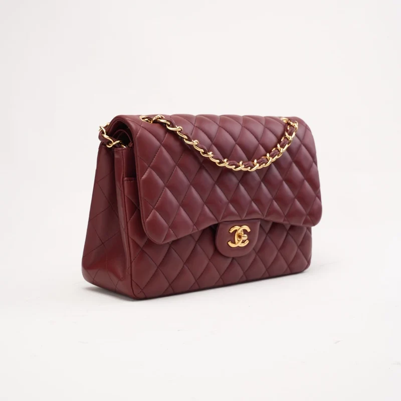 Chanel Timeless Jumbo Double Flap Burgundy Lambskin 2016