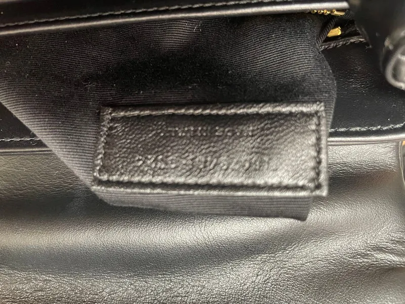 Saint Laurent Schwarze Loulou Toy Crossbody-Tasche aus Leder 2024