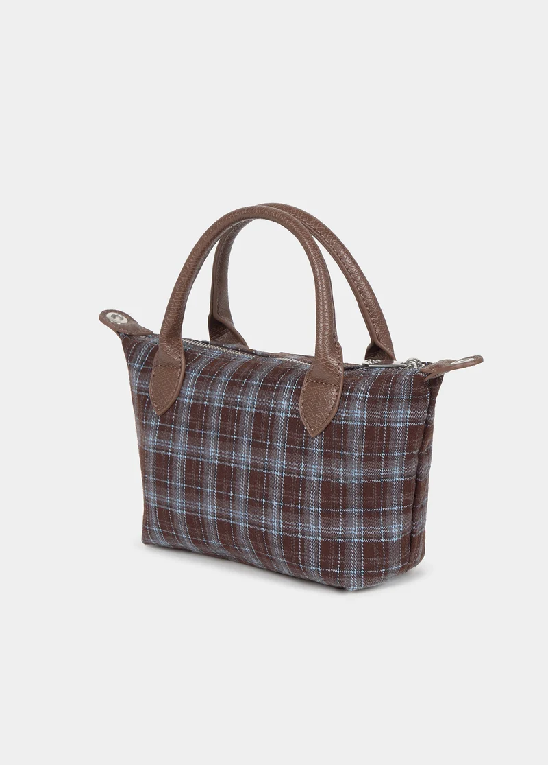 Small plaid shopper bag