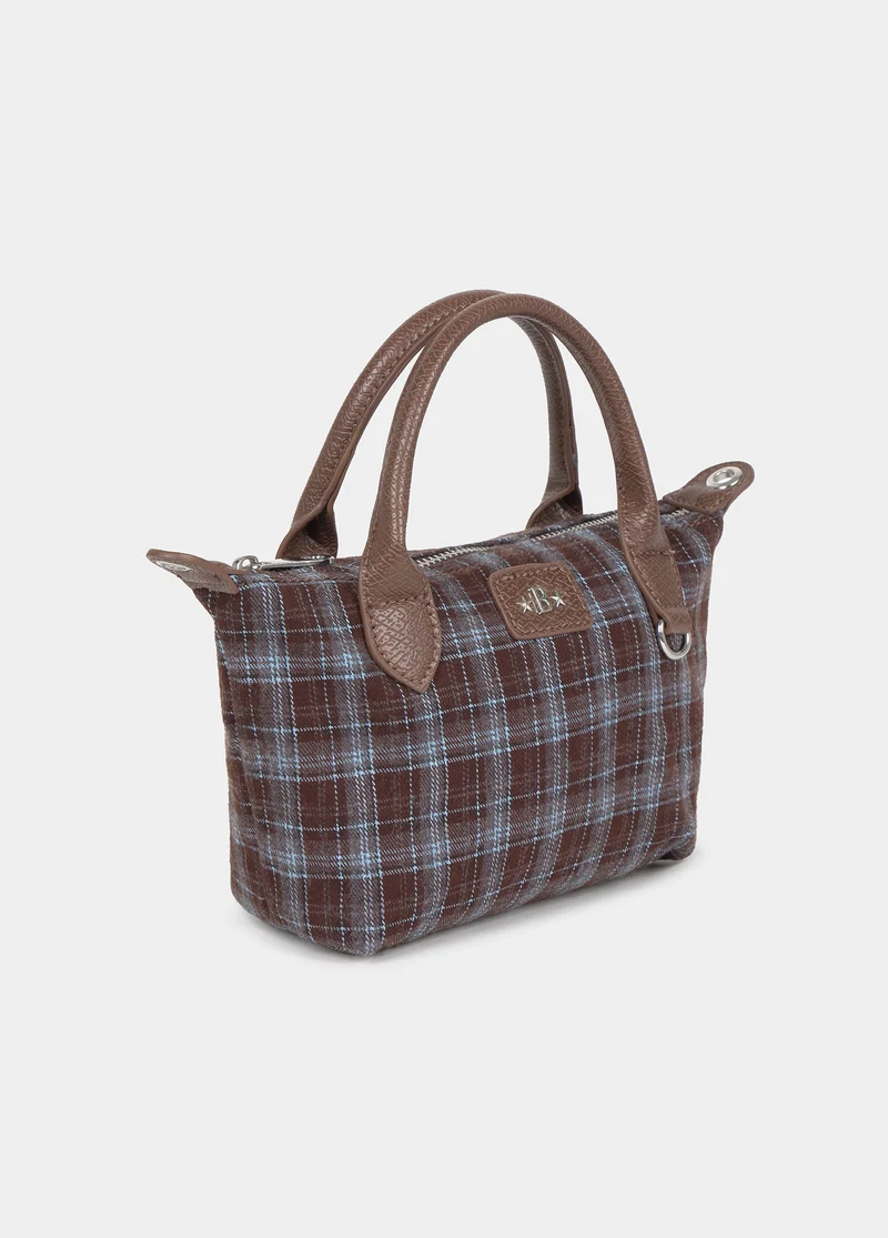 Small plaid shopper bag