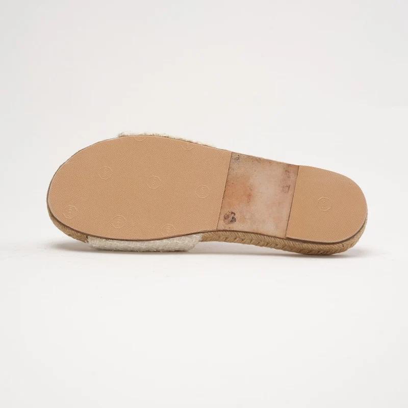 Chanel Tweed Grosgrain CC Mule Slides in Elfenbein und Schwarz 38