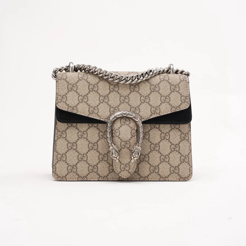 Gucci GG Supreme Super Mini Dionysus Beige Schwarz