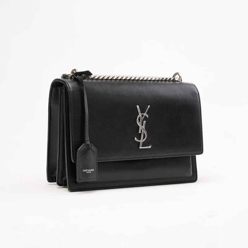 Saint Laurent Medium Sunset Kalbsleder Schwarz 2017