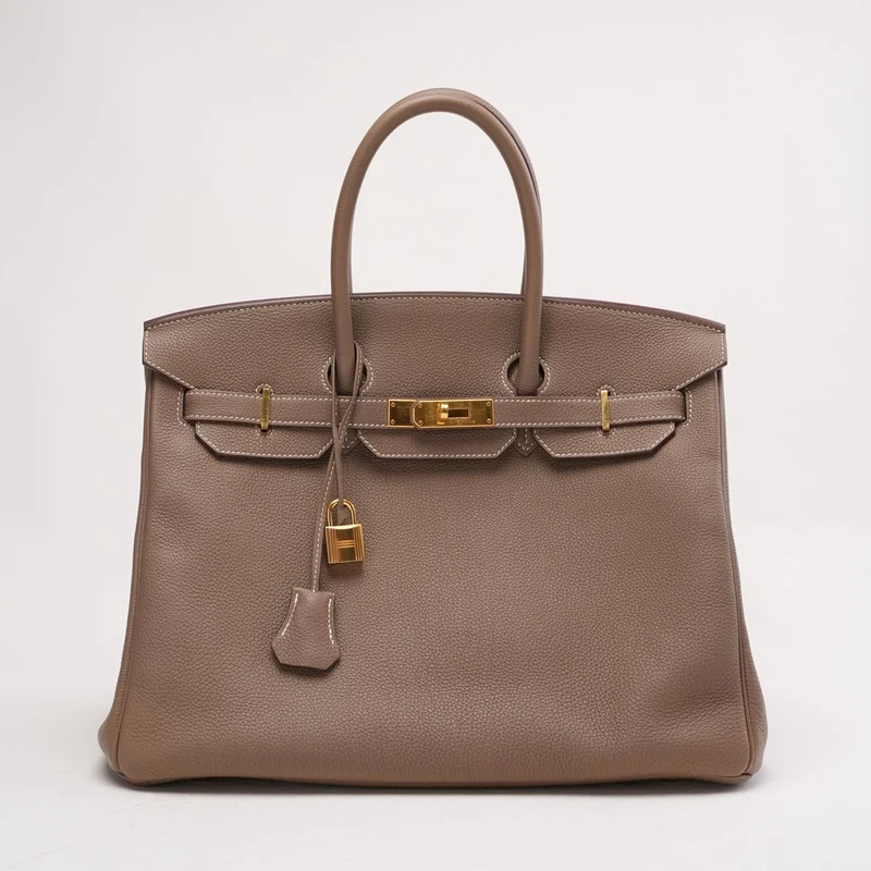 Hermès Togo Birkin 35 cm Goldbeschläge Etoupe 2016