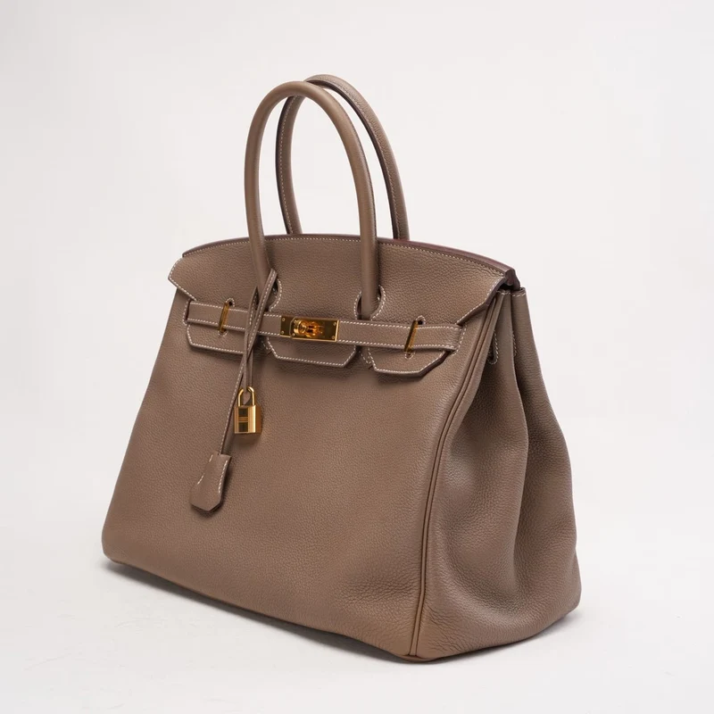 Hermès Togo Birkin 35 cm Goldbeschläge Etoupe 2016
