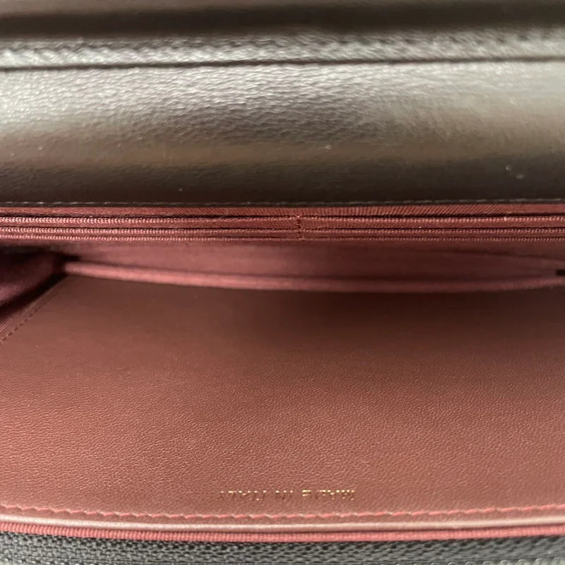 Chanel Chevron Wallet on Chain WOC Lammleder Schwarz 2017