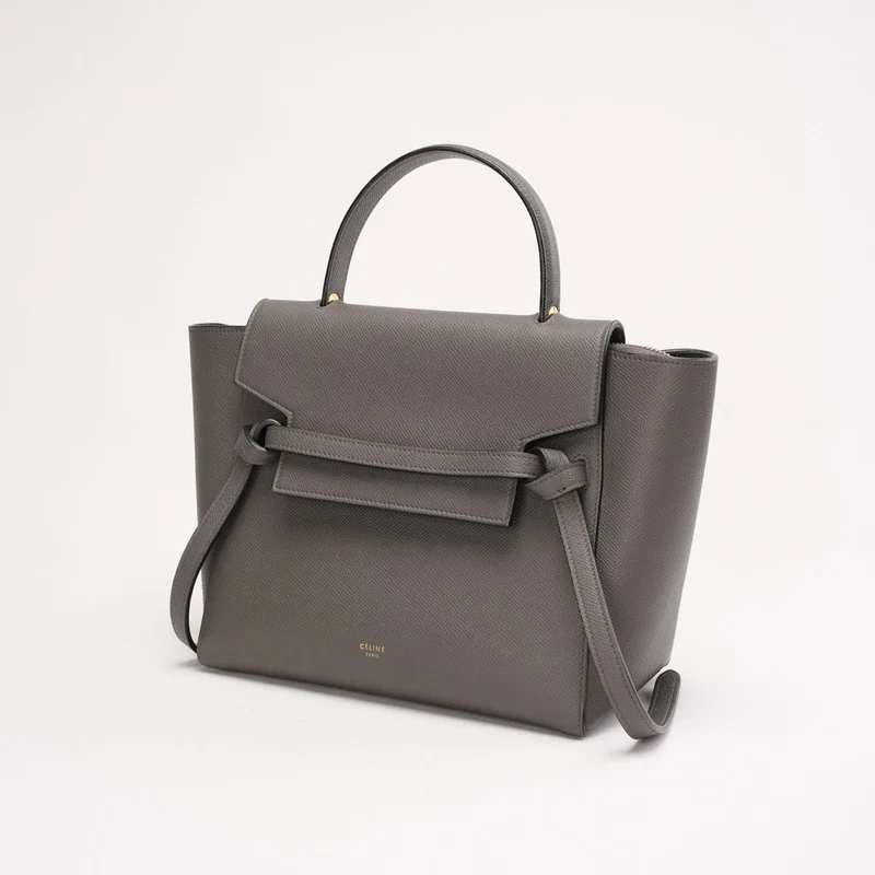 Celine Micro Belt Bag aus genarbtem Kalbsleder, Grau, 2017