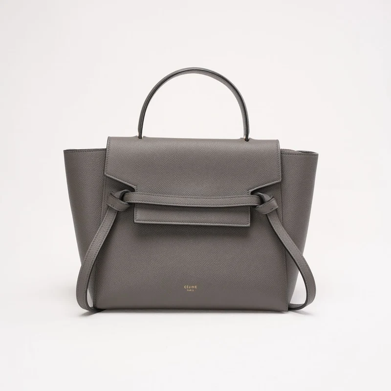 Celine Micro Belt Bag aus genarbtem Kalbsleder, Grau, 2017