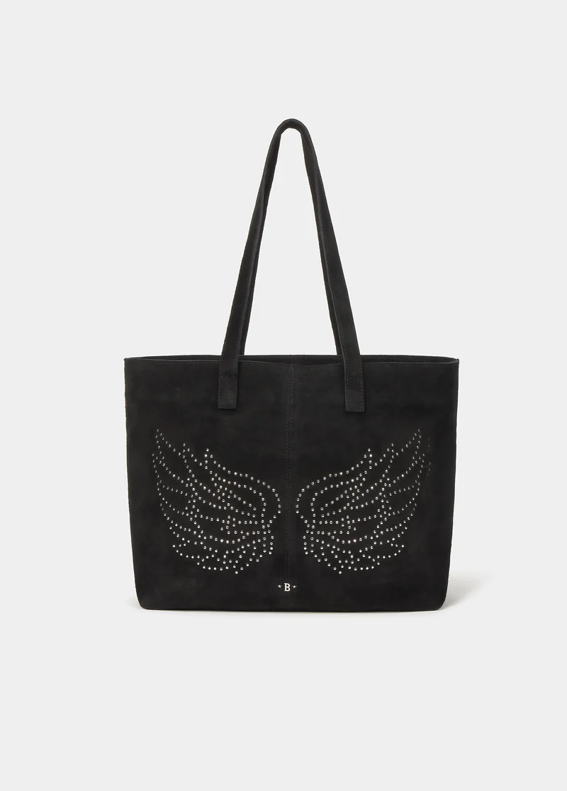 Studded wing shopper bag