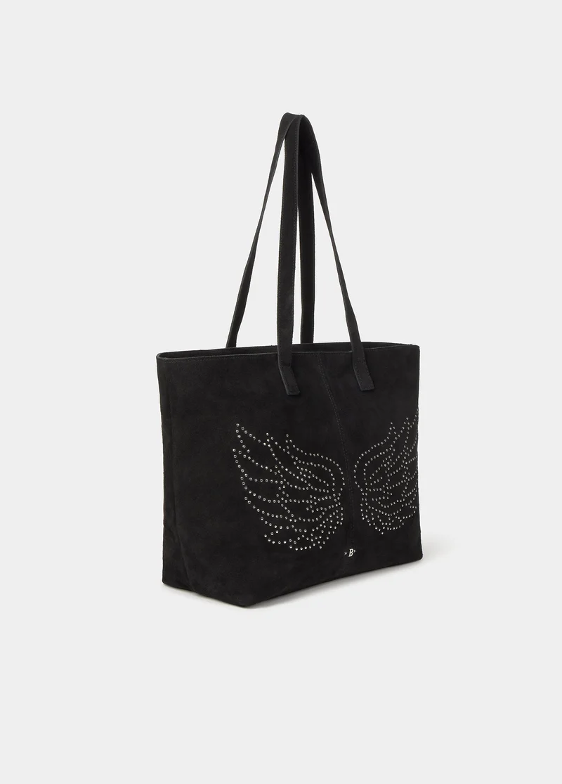 Studded wing shopper bag