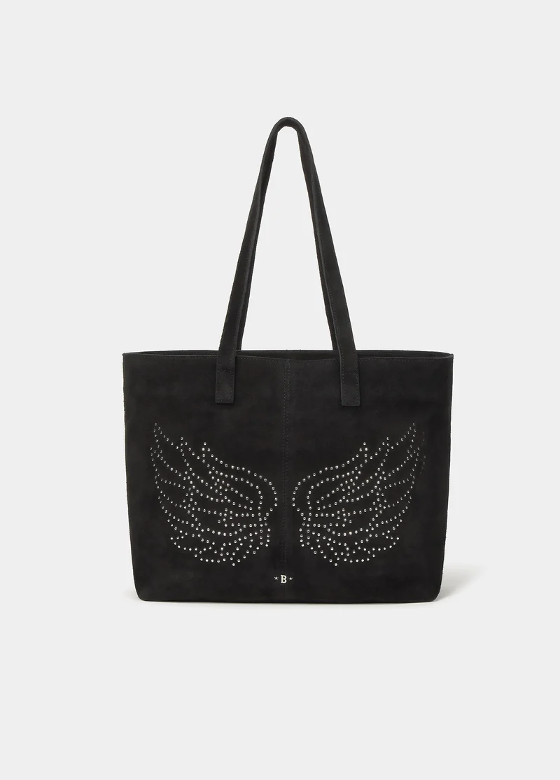 Studded wing shopper bag