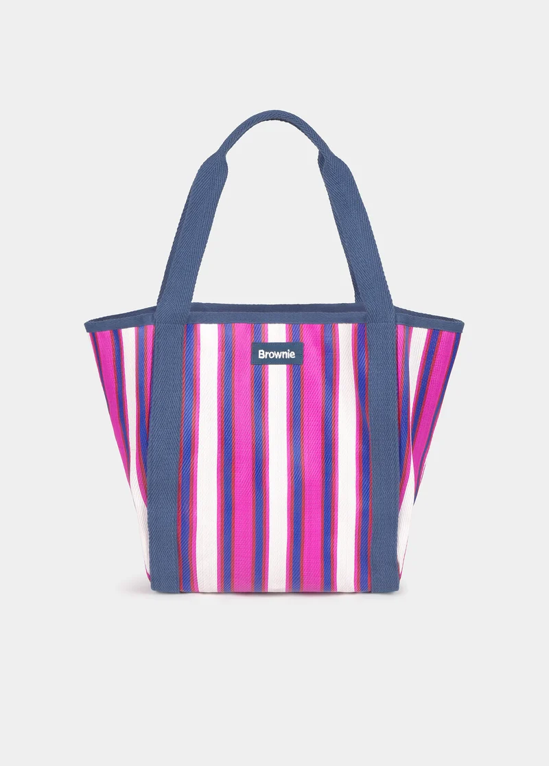 Shopper bag with stripes