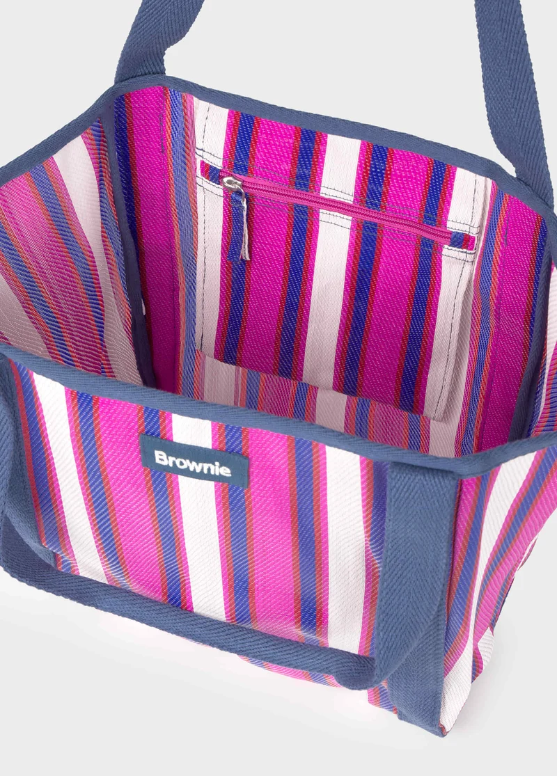 Shopper bag with stripes