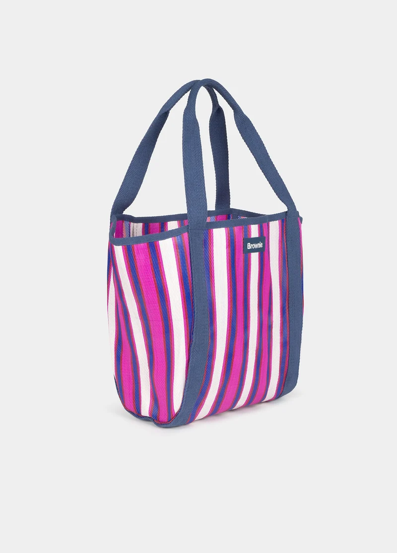 Shopper bag with stripes
