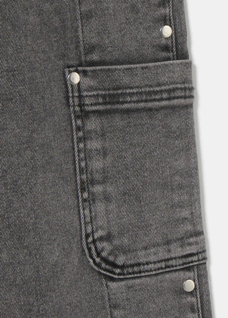 Denim with side studs and a cargo pocket