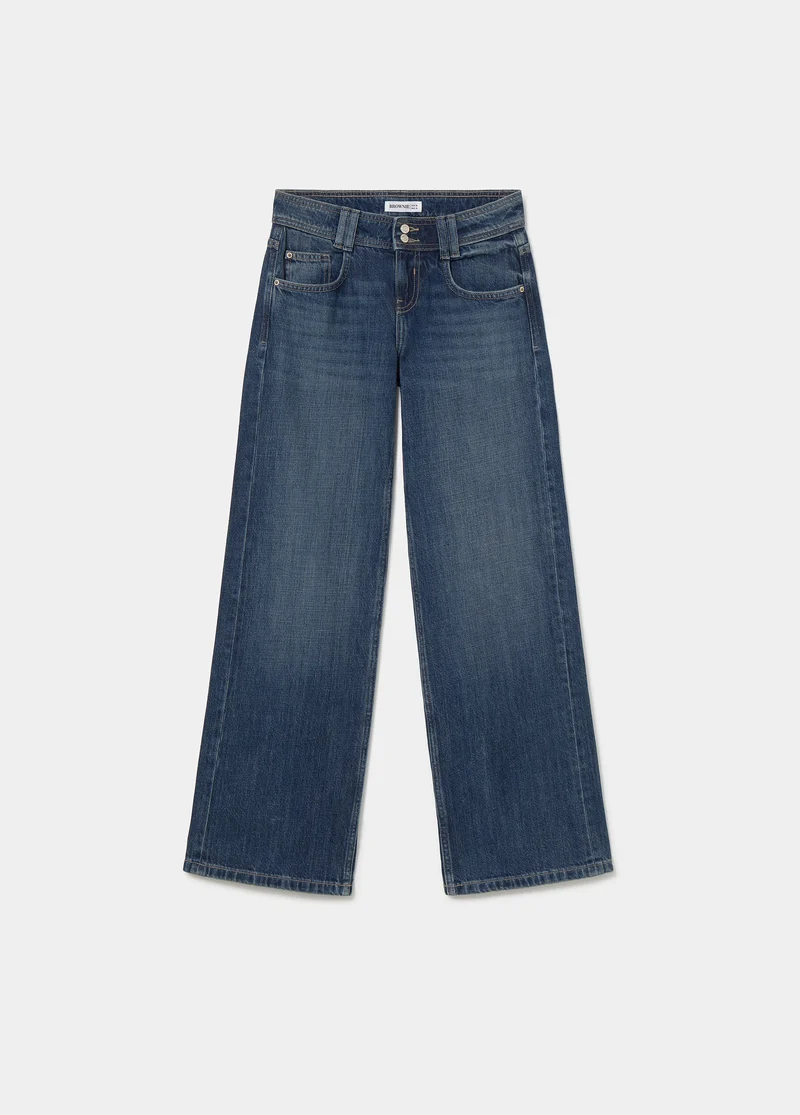 Low-rise wide-leg jeans