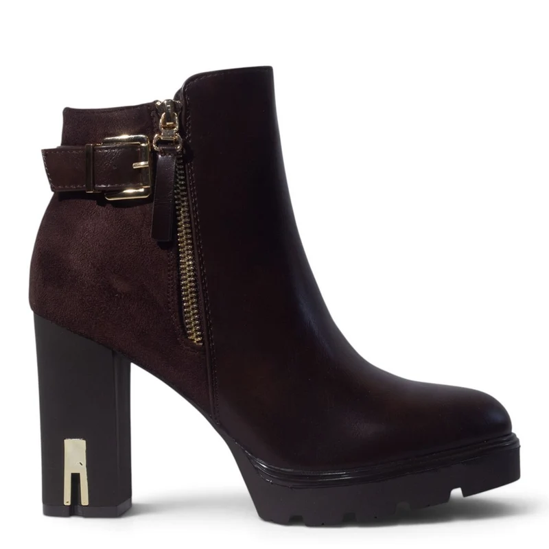 European Union Women Brown Leather Half Boot #5452