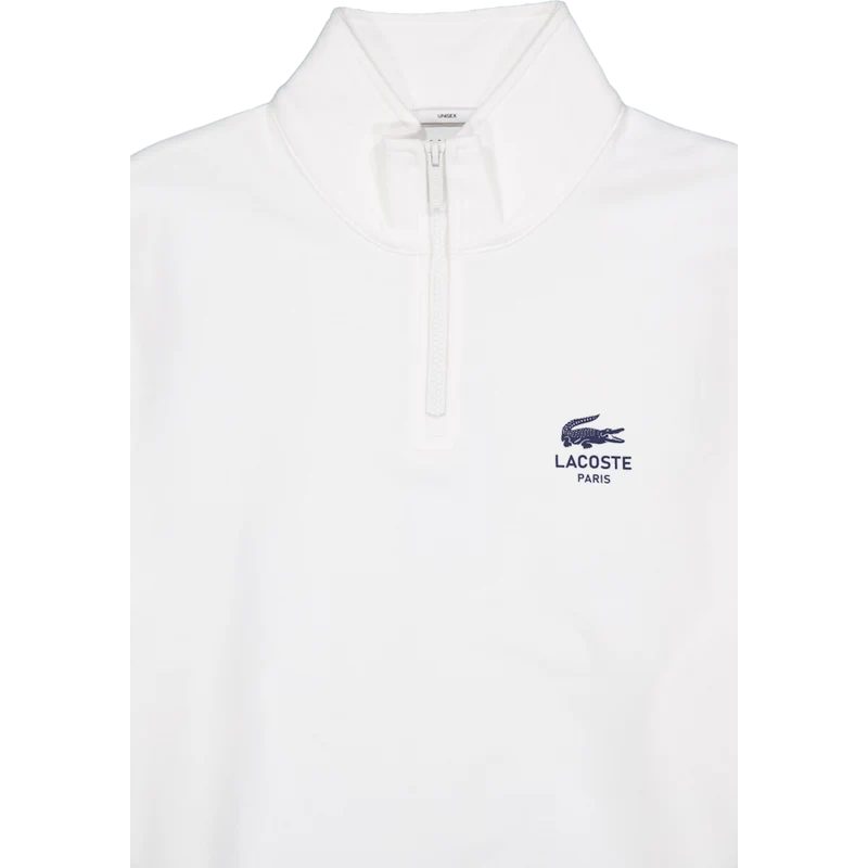 High Neck Zip-up Print Sweatsh White 70v