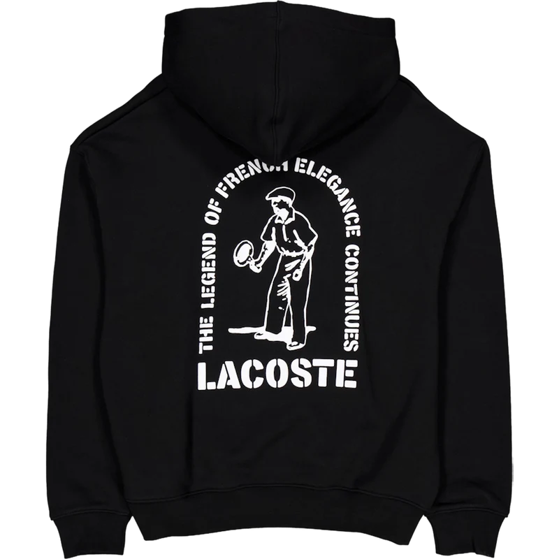 Loose Fit Printed Hoodie Black