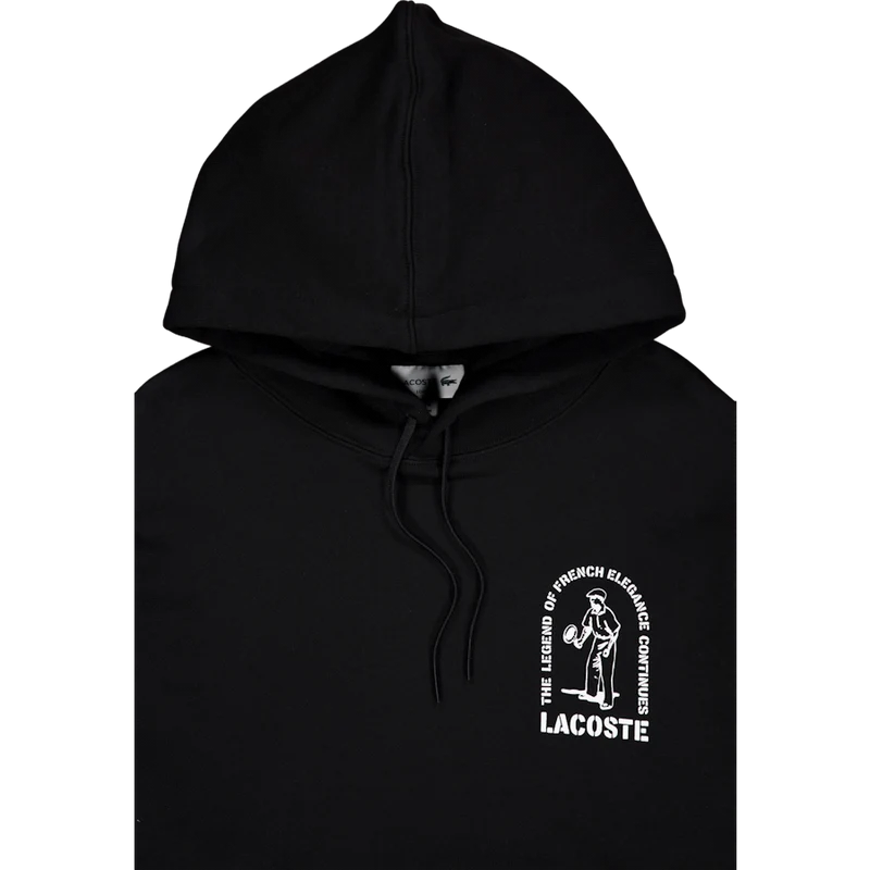 Loose Fit Printed Hoodie Black