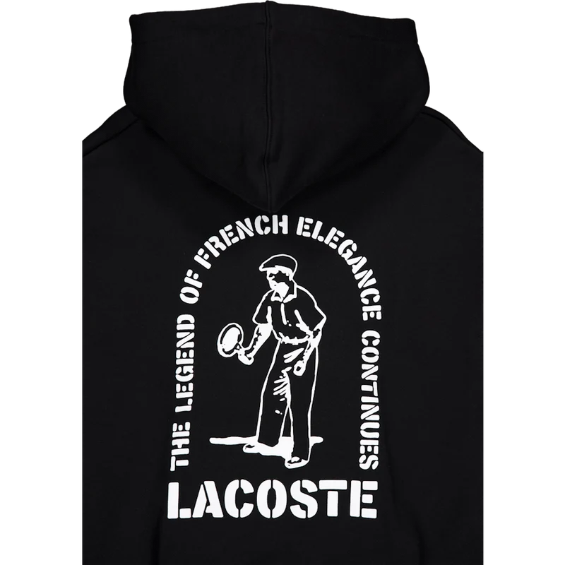 Loose Fit Printed Hoodie Black