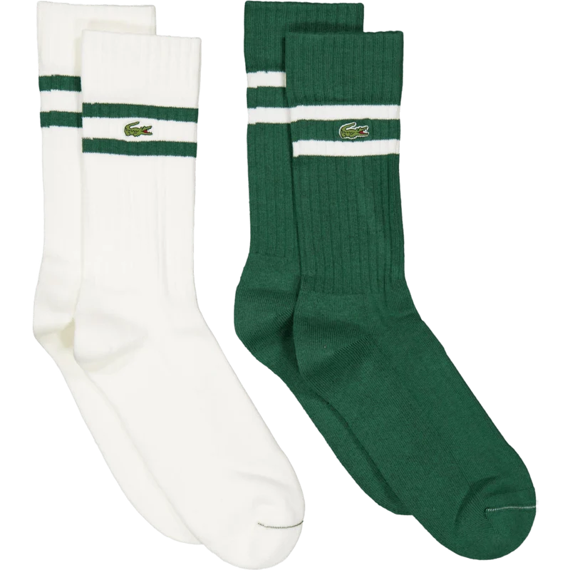 2-Pack Ribbed Cotton Socks GREEN/FLOUR
