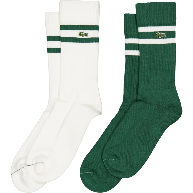 2-Pack Ribbed Cotton Socks GREEN/FLOUR