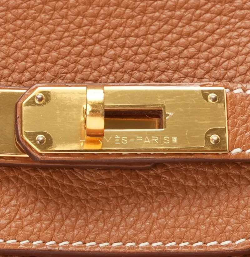 Hermès Birkin 35 Gold und goldfarbene Togo-Ledertasche 2012