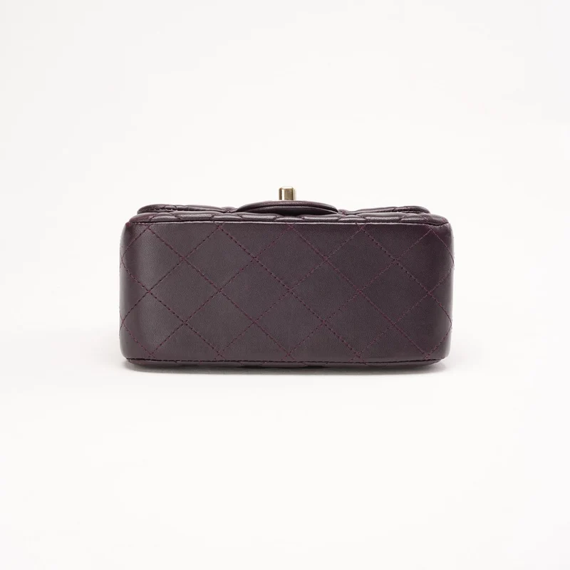Chanel Mini Square Classic Flap Bag aus Lammleder, burgunderrot, 2017