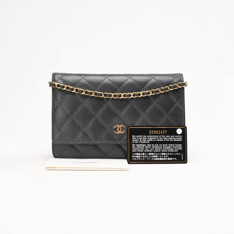 Chanel Classic Wallet on Chain Woc in Black Caviar 2017