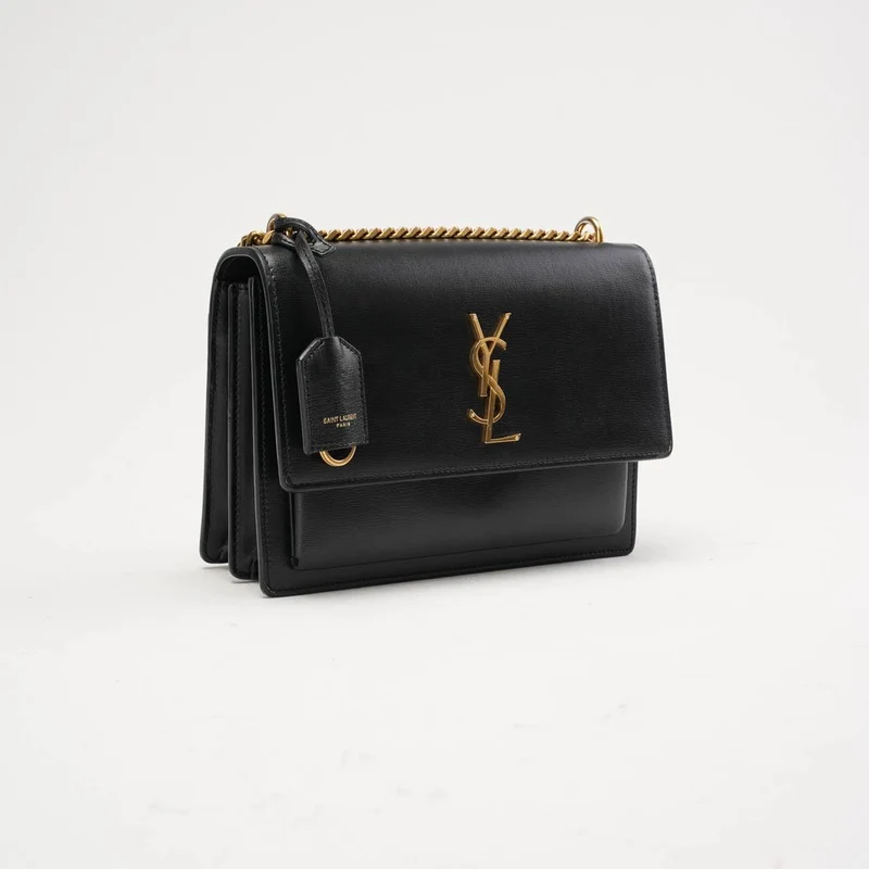 Saint Laurent Medium Monogram Sunset Kalbsleder Schwarz 2018