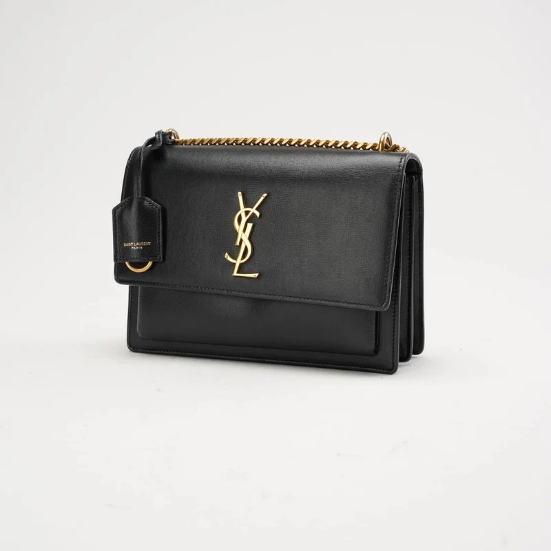 Saint Laurent Medium Monogram Sunset Kalbsleder Schwarz 2018