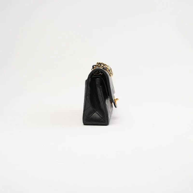 Chanel Vintage Timeless Small Double Flap Lamb Black 1991