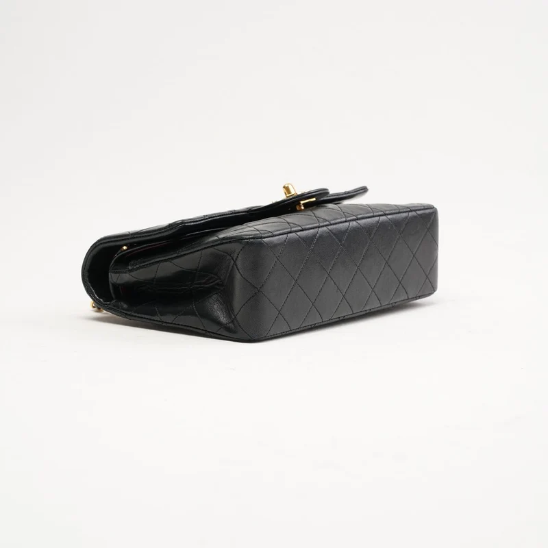 Chanel Vintage Timeless Small Double Flap Lamb Black 1991
