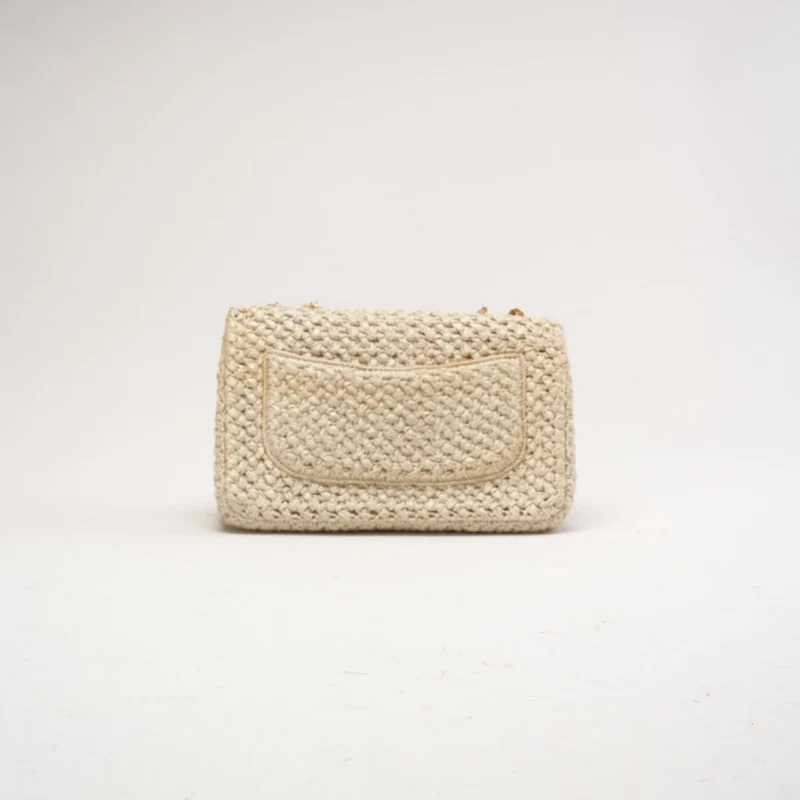 Chanel Raffia Crochet Ancient Greece Medium Flap Beige 2018