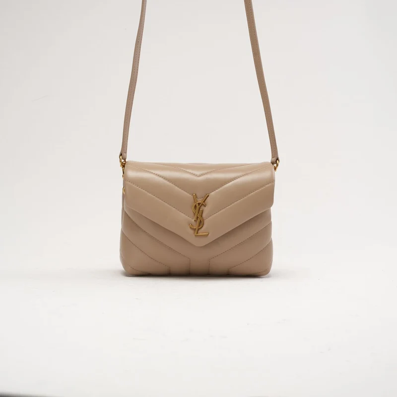 Saint Laurent LouLou Toy Crossbody Leder Dunkelbeige 2020