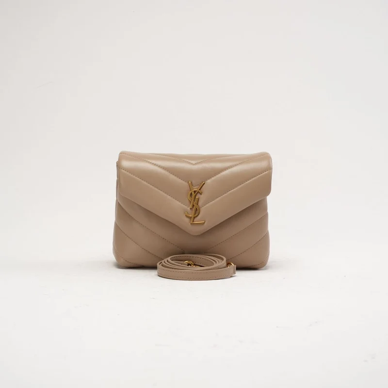 Saint Laurent LouLou Toy Crossbody Leder Dunkelbeige 2020