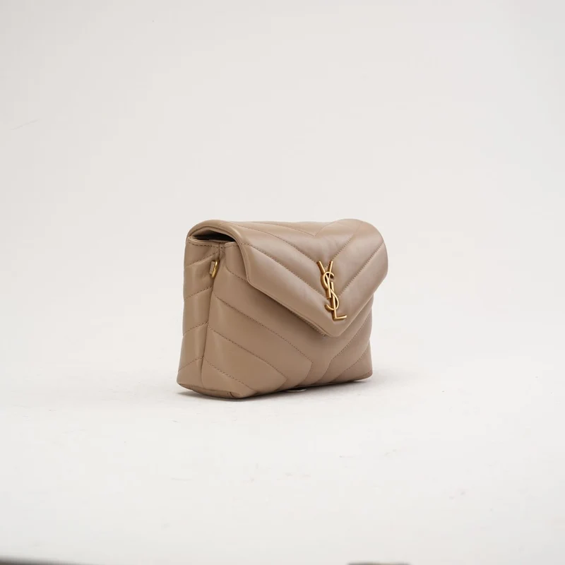 Saint Laurent LouLou Toy Crossbody Leder Dunkelbeige 2020